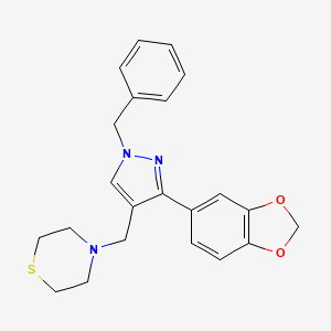 molecular formula C22H23N3O2S B5030007 4-{[3-(1,3-benzodioxol-5-yl)-1-benzyl-1H-pyrazol-4-yl]methyl}thiomorpholine 
