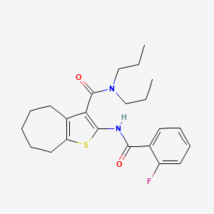 2-[(2-fluorobenzoyl)amino]-N,N-dipropyl-5,6,7,8-tetrahydro-4H-cyclohepta[b]thiophene-3-carboxamide