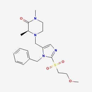 molecular formula C20H28N4O4S B5030045 (3S*)-4-({1-benzyl-2-[(2-methoxyethyl)sulfonyl]-1H-imidazol-5-yl}methyl)-1,3-dimethyl-2-piperazinone 