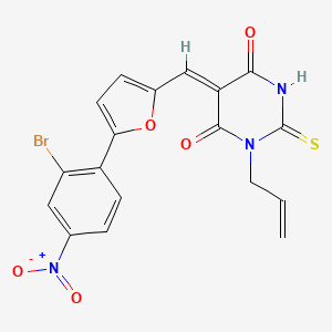 molecular formula C18H12BrN3O5S B5030047 1-allyl-5-{[5-(2-bromo-4-nitrophenyl)-2-furyl]methylene}-2-thioxodihydro-4,6(1H,5H)-pyrimidinedione 