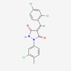 molecular formula C17H11Cl3N2O2 B5030059 1-(3-chloro-4-methylphenyl)-4-(2,4-dichlorobenzylidene)-3,5-pyrazolidinedione 