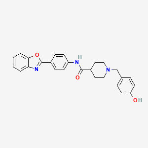molecular formula C26H25N3O3 B5030088 N-[4-(1,3-benzoxazol-2-yl)phenyl]-1-(4-hydroxybenzyl)-4-piperidinecarboxamide 