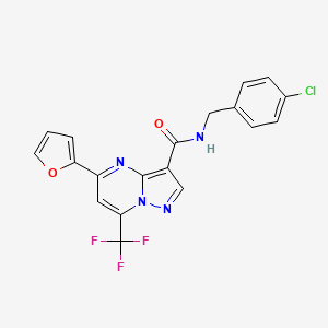 molecular formula C19H12ClF3N4O2 B5030098 N-(4-chlorobenzyl)-5-(2-furyl)-7-(trifluoromethyl)pyrazolo[1,5-a]pyrimidine-3-carboxamide 