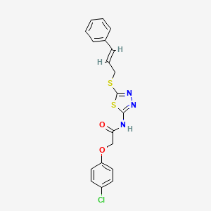 molecular formula C19H16ClN3O2S2 B5030115 2-(4-chlorophenoxy)-N-{5-[(3-phenyl-2-propen-1-yl)thio]-1,3,4-thiadiazol-2-yl}acetamide 