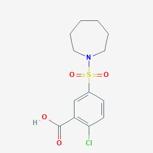 molecular formula C13H16ClNO4S B5030124 5-(1-azepanylsulfonyl)-2-chlorobenzoic acid CAS No. 352668-17-8