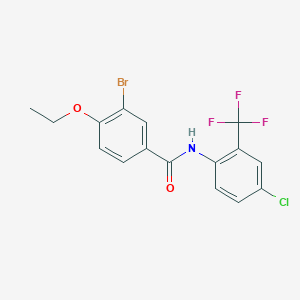 molecular formula C16H12BrClF3NO2 B5030133 3-bromo-N-[4-chloro-2-(trifluoromethyl)phenyl]-4-ethoxybenzamide 