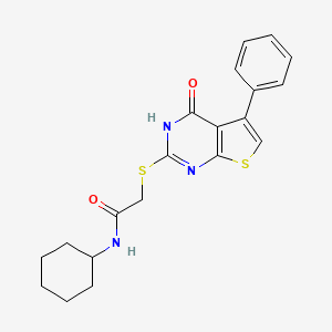 molecular formula C20H21N3O2S2 B5030169 N-cyclohexyl-2-[(4-hydroxy-5-phenylthieno[2,3-d]pyrimidin-2-yl)thio]acetamide 