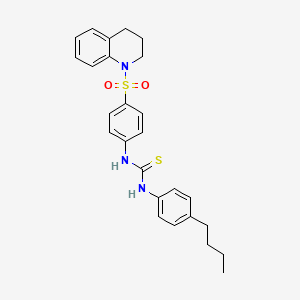 molecular formula C26H29N3O2S2 B5030171 N-(4-butylphenyl)-N'-[4-(3,4-dihydro-1(2H)-quinolinylsulfonyl)phenyl]thiourea 