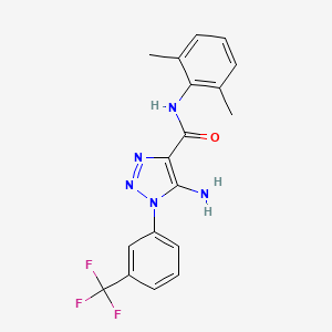 molecular formula C18H16F3N5O B5030185 5-amino-N-(2,6-dimethylphenyl)-1-[3-(trifluoromethyl)phenyl]-1H-1,2,3-triazole-4-carboxamide 