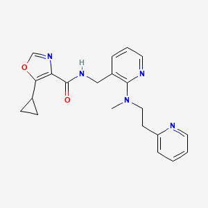 molecular formula C21H23N5O2 B5030215 5-cyclopropyl-N-[(2-{methyl[2-(2-pyridinyl)ethyl]amino}-3-pyridinyl)methyl]-1,3-oxazole-4-carboxamide 