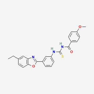 molecular formula C24H21N3O3S B5030224 N-({[3-(5-ethyl-1,3-benzoxazol-2-yl)phenyl]amino}carbonothioyl)-4-methoxybenzamide 