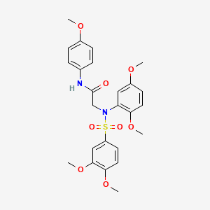 molecular formula C25H28N2O8S B5030230 N~2~-(2,5-dimethoxyphenyl)-N~2~-[(3,4-dimethoxyphenyl)sulfonyl]-N~1~-(4-methoxyphenyl)glycinamide 