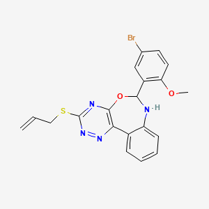 molecular formula C20H17BrN4O2S B5030231 3-(allylthio)-6-(5-bromo-2-methoxyphenyl)-6,7-dihydro[1,2,4]triazino[5,6-d][3,1]benzoxazepine 