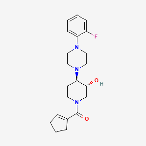 molecular formula C21H28FN3O2 B5030239 (3R*,4R*)-1-(1-cyclopenten-1-ylcarbonyl)-4-[4-(2-fluorophenyl)-1-piperazinyl]-3-piperidinol 