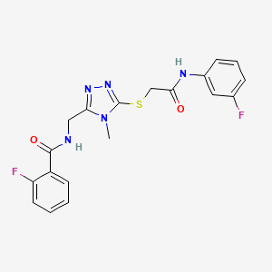 molecular formula C19H17F2N5O2S B5030244 2-fluoro-N-{[5-({2-[(3-fluorophenyl)amino]-2-oxoethyl}thio)-4-methyl-4H-1,2,4-triazol-3-yl]methyl}benzamide 