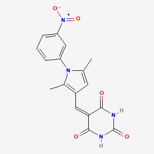 molecular formula C17H14N4O5 B5030249 5-{[2,5-dimethyl-1-(3-nitrophenyl)-1H-pyrrol-3-yl]methylene}-2,4,6(1H,3H,5H)-pyrimidinetrione 