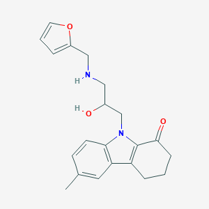 molecular formula C21H24N2O3 B503027 9-{3-[(2-furylmethyl)amino]-2-hydroxypropyl}-6-methyl-2,3,4,9-tetrahydro-1H-carbazol-1-one 