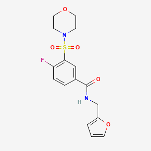 molecular formula C16H17FN2O5S B5030279 4-fluoro-N-(2-furylmethyl)-3-(4-morpholinylsulfonyl)benzamide 