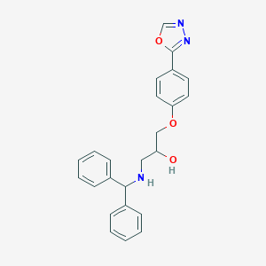 molecular formula C24H23N3O3 B503029 1-(Benzhydrylamino)-3-[4-(1,3,4-oxadiazol-2-yl)phenoxy]propan-2-ol CAS No. 780783-82-6