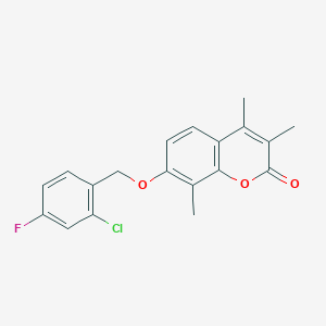 7-[(2-chloro-4-fluorobenzyl)oxy]-3,4,8-trimethyl-2H-chromen-2-one