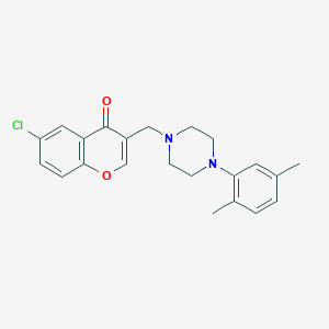 molecular formula C22H23ClN2O2 B5030310 6-chloro-3-{[4-(2,5-dimethylphenyl)-1-piperazinyl]methyl}-4H-chromen-4-one 