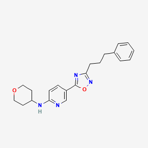 molecular formula C21H24N4O2 B5030339 5-[3-(3-phenylpropyl)-1,2,4-oxadiazol-5-yl]-N-(tetrahydro-2H-pyran-4-yl)-2-pyridinamine 