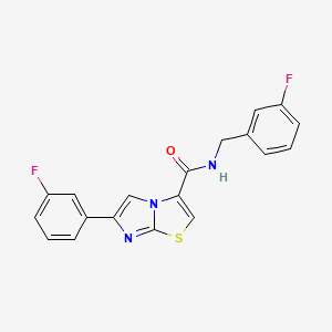 molecular formula C19H13F2N3OS B5030344 N-(3-fluorobenzyl)-6-(3-fluorophenyl)imidazo[2,1-b][1,3]thiazole-3-carboxamide 