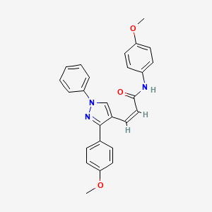 molecular formula C26H23N3O3 B5030351 N-(4-甲氧基苯基)-3-[3-(4-甲氧基苯基)-1-苯基-1H-吡唑-4-基]丙烯酰胺 