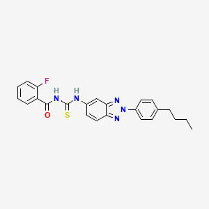 molecular formula C24H22FN5OS B5030352 N-({[2-(4-butylphenyl)-2H-1,2,3-benzotriazol-5-yl]amino}carbonothioyl)-2-fluorobenzamide 