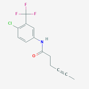 molecular formula C13H11ClF3NO B5030360 N-[4-chloro-3-(trifluoromethyl)phenyl]-4-hexynamide 