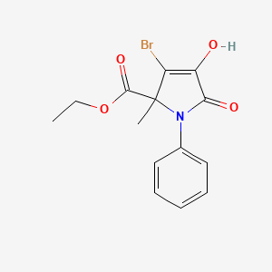 ethyl 3-bromo-4-hydroxy-2-methyl-5-oxo-1-phenyl-2,5-dihydro-1H-pyrrole-2-carboxylate