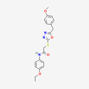 molecular formula C20H21N3O4S B5030417 N-(4-ethoxyphenyl)-2-{[5-(4-methoxybenzyl)-1,3,4-oxadiazol-2-yl]thio}acetamide 