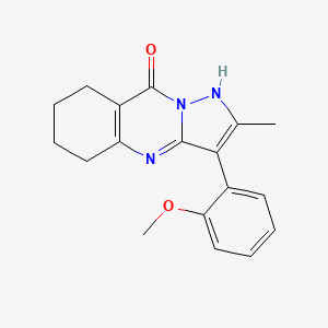 molecular formula C18H19N3O2 B5030426 3-(2-methoxyphenyl)-2-methyl-5,6,7,8-tetrahydropyrazolo[5,1-b]quinazolin-9(4H)-one 