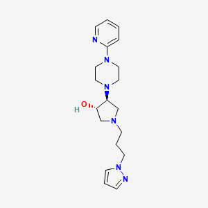 molecular formula C19H28N6O B5030439 (3S*,4S*)-1-[3-(1H-pyrazol-1-yl)propyl]-4-[4-(2-pyridinyl)-1-piperazinyl]-3-pyrrolidinol 