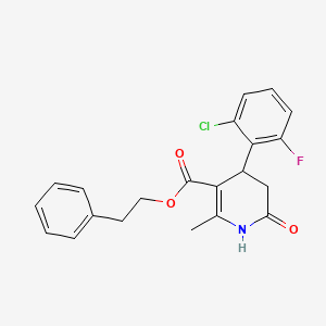 molecular formula C21H19ClFNO3 B5030440 2-phenylethyl 4-(2-chloro-6-fluorophenyl)-2-methyl-6-oxo-1,4,5,6-tetrahydro-3-pyridinecarboxylate 