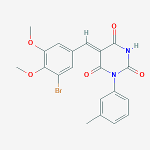 molecular formula C20H17BrN2O5 B5030454 5-(3-bromo-4,5-dimethoxybenzylidene)-1-(3-methylphenyl)-2,4,6(1H,3H,5H)-pyrimidinetrione 