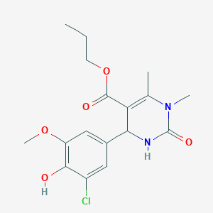 propyl 4-(3-chloro-4-hydroxy-5-methoxyphenyl)-1,6-dimethyl-2-oxo-1,2,3,4-tetrahydro-5-pyrimidinecarboxylate