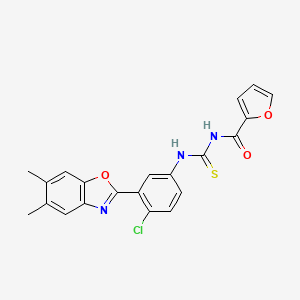 N-({[4-chloro-3-(5,6-dimethyl-1,3-benzoxazol-2-yl)phenyl]amino}carbonothioyl)-2-furamide