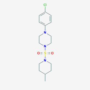 4-(4-Chlorophenyl)-1-[(4-methylpiperidyl)sulfonyl]piperazine