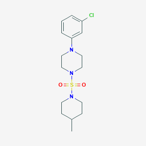 molecular formula C16H24ClN3O2S B503049 1-(3-Chlorophenyl)-4-[(4-methyl-1-piperidinyl)sulfonyl]piperazine 