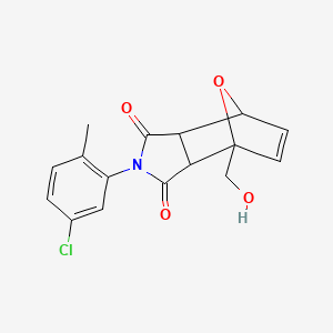 molecular formula C16H14ClNO4 B5030493 4-(5-chloro-2-methylphenyl)-1-(hydroxymethyl)-10-oxa-4-azatricyclo[5.2.1.0~2,6~]dec-8-ene-3,5-dione 