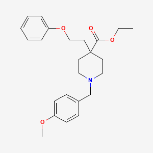 molecular formula C24H31NO4 B5030538 ethyl 1-(4-methoxybenzyl)-4-(2-phenoxyethyl)-4-piperidinecarboxylate 