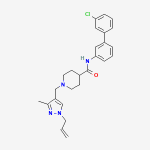 molecular formula C26H29ClN4O B5030548 1-[(1-allyl-3-methyl-1H-pyrazol-4-yl)methyl]-N-(3'-chloro-3-biphenylyl)-4-piperidinecarboxamide 