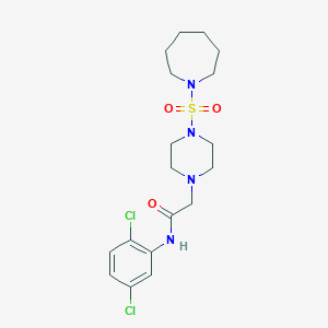 molecular formula C18H26Cl2N4O3S B503055 2-(4-(azepan-1-ylsulfonyl)piperazin-1-yl)-N-(2,5-dichlorophenyl)acetamide CAS No. 839682-47-2