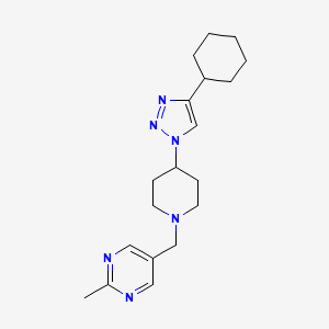 molecular formula C19H28N6 B5030553 5-{[4-(4-cyclohexyl-1H-1,2,3-triazol-1-yl)-1-piperidinyl]methyl}-2-methylpyrimidine trifluoroacetate 