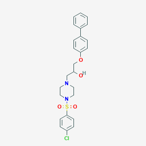 molecular formula C25H27ClN2O4S B503056 1-([1,1'-Biphenyl]-4-yloxy)-3-{4-[(4-chlorophenyl)sulfonyl]-1-piperazinyl}-2-propanol 
