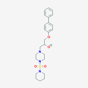 molecular formula C24H33N3O4S B503058 4-[2-Hydroxy-3-(4-phenylphenoxy)propyl]-1-(piperidylsulfonyl)piperazine CAS No. 838889-33-1