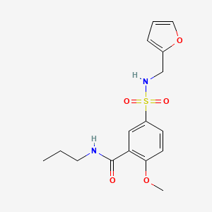 molecular formula C16H20N2O5S B5030584 5-{[(2-furylmethyl)amino]sulfonyl}-2-methoxy-N-propylbenzamide 