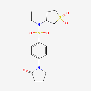 molecular formula C16H22N2O5S2 B5030605 N-(1,1-dioxidotetrahydro-3-thienyl)-N-ethyl-4-(2-oxo-1-pyrrolidinyl)benzenesulfonamide 