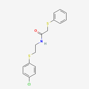 molecular formula C16H16ClNOS2 B5030611 N-{2-[(4-chlorophenyl)thio]ethyl}-2-(phenylthio)acetamide 